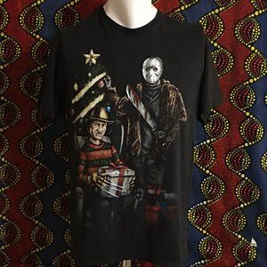 Nightmare On Elm Street + Michael Meyers - Christmas - T-shirt - Black - L